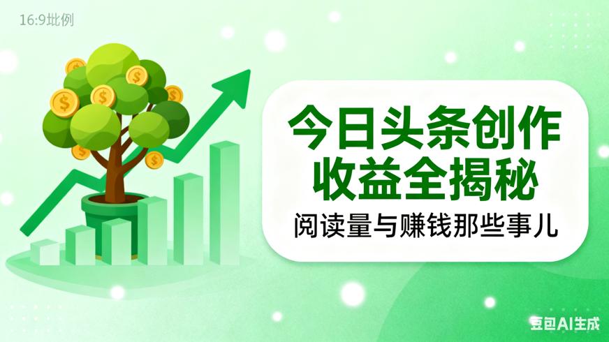 今日头条创作收益全揭秘：阅读量与赚钱那些事儿