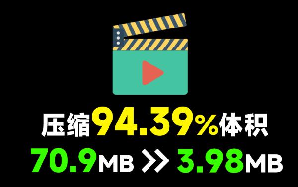 视频体积减少94.39%，极致视频压缩软件，纯本地离线免费使用！秒杀小丸工具箱，win系统必备工具