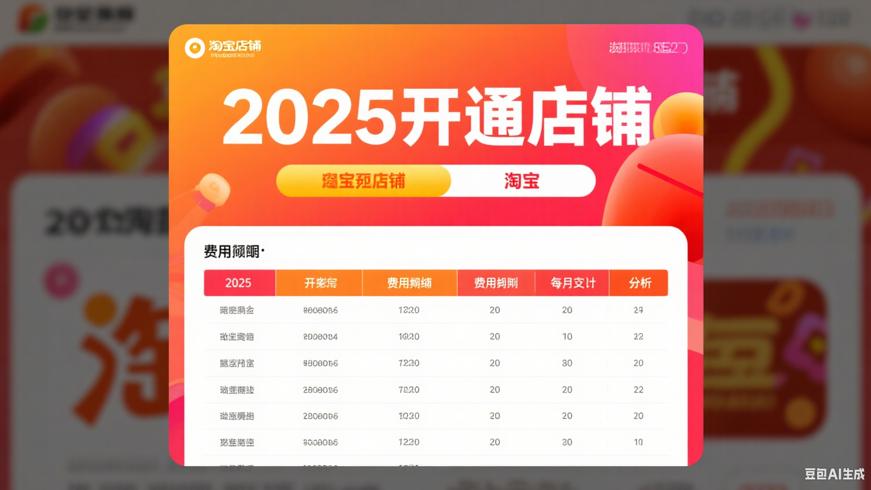 2025开通淘宝店铺费用明细及每月支出解析