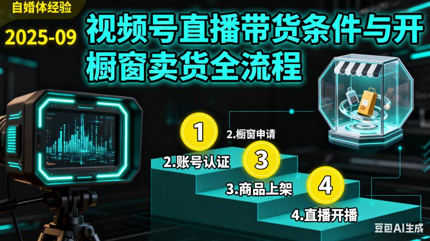 视频号直播带货条件与开橱窗卖货全流程（2025-09）
