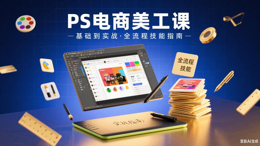 Photoshop电商基础课程全流程美工技能实战指南