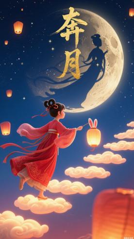 《飞奔去月球》动画电影：神话改编与温情治愈之作