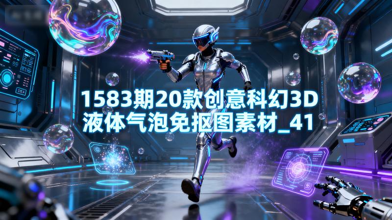 1583期20款创意科幻3D液体气泡免抠图素材_41