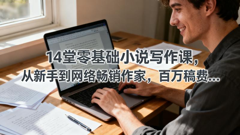 14堂零基础小说写作课，从新手到网络畅销作家，百万稿费...