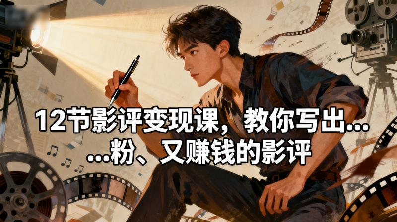 12节影评变现课，教你写出...粉、又赚钱的影评