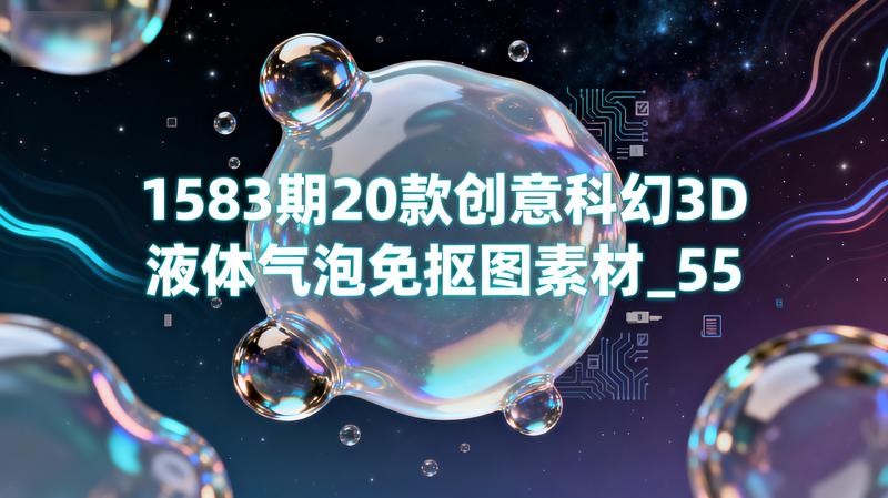 1583期20款创意科幻3D液体气泡免抠图素材_55