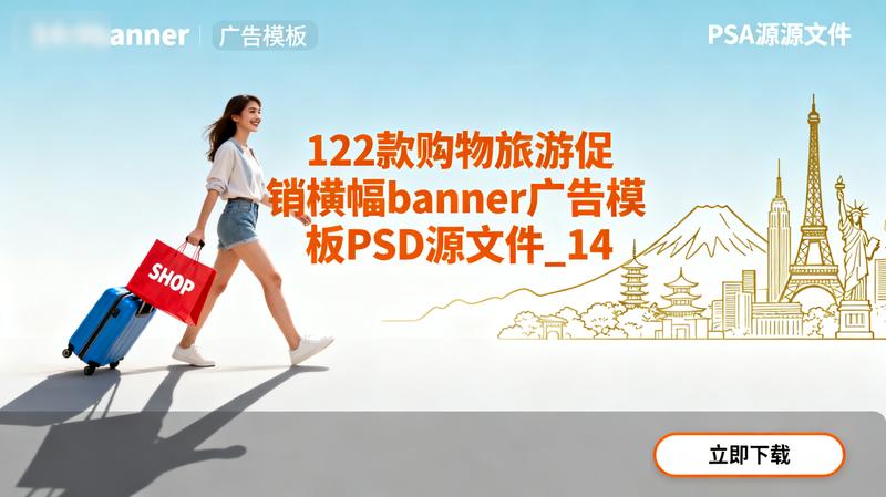 152款购物旅游促销横幅banner广告模板PSD源文件_14