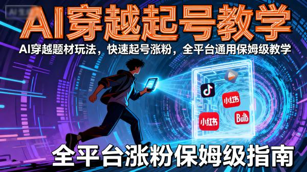 AI穿越题材玩法，快速起号涨粉，全平台通用保姆级教学