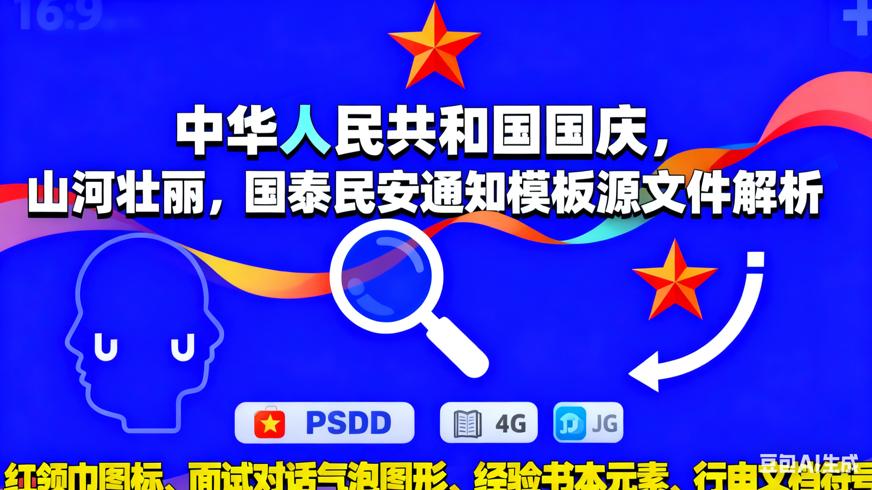 国庆节放假通知模板PSD源文件JPG高清图解析