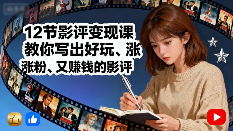 12节影评变现课教你写出好玩、涨粉、又赚钱的影评.