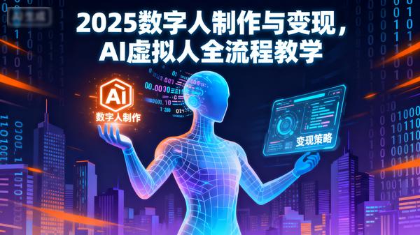 2025数字人制作与变现，AI虚拟人全流程教学