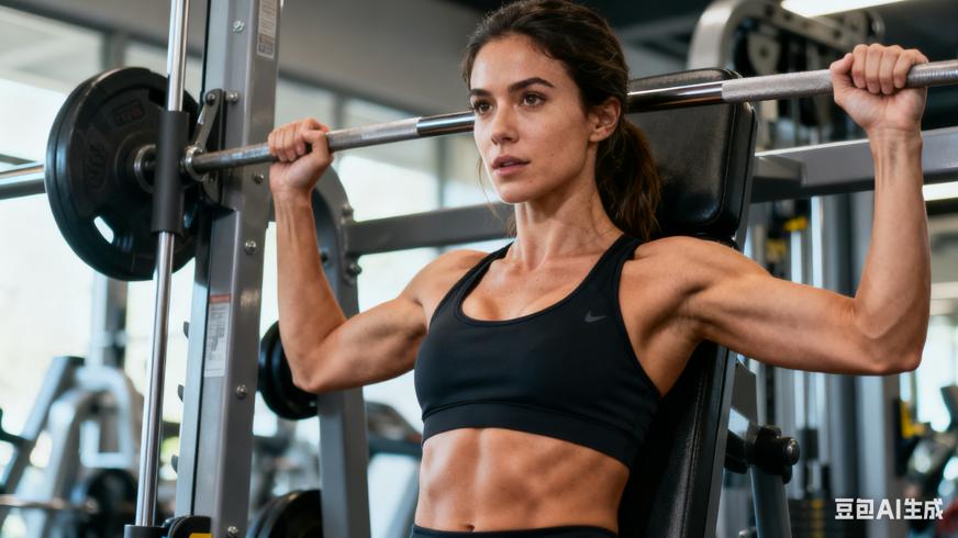 高清视频素材健身女性力量训练机锻炼场景