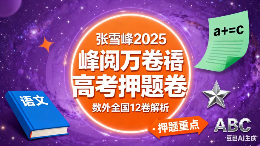 张雪峰2025峰阅万卷高考押题卷语数外全国12卷解析