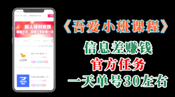信息差赚钱官方任务:每天单号30左右