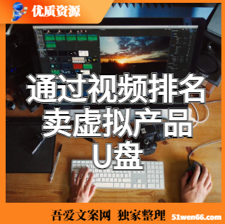 通过视频排名卖虚拟产品U盘，一单298-398，轻松月入2w＋
