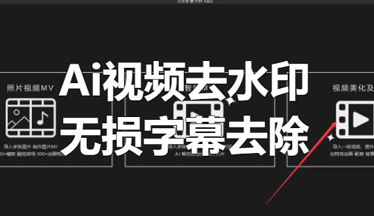 207+++视频Ai去水印软件！无损分辨率将视频图片中的字幕去除