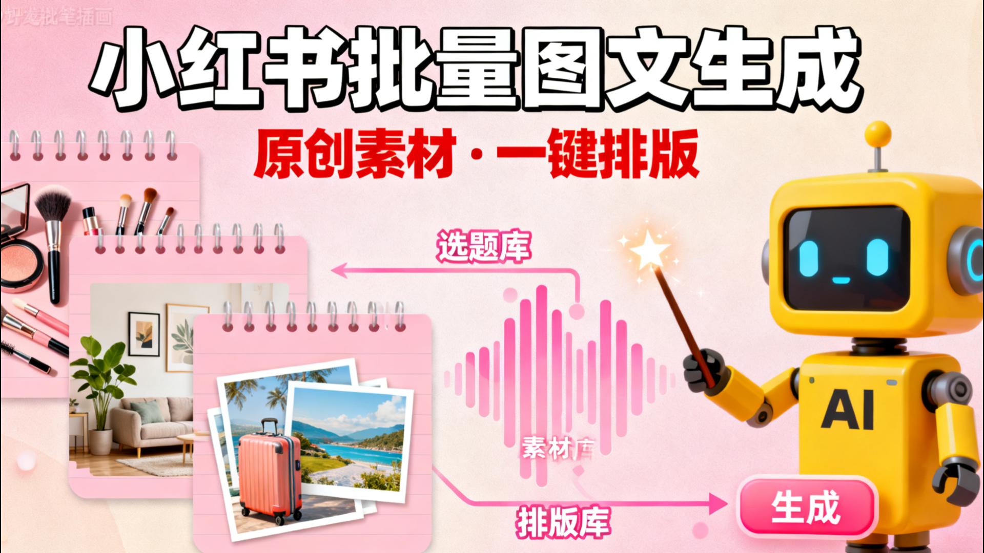 小红书、小绿书批量原创图文生成系统__《吾爱轻创》