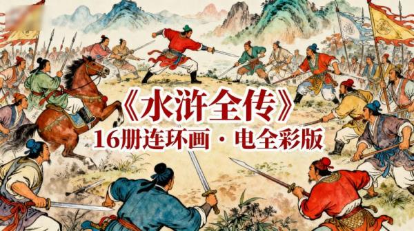 《水浒全传》16册连环画中电全彩版四大名著经典连环画