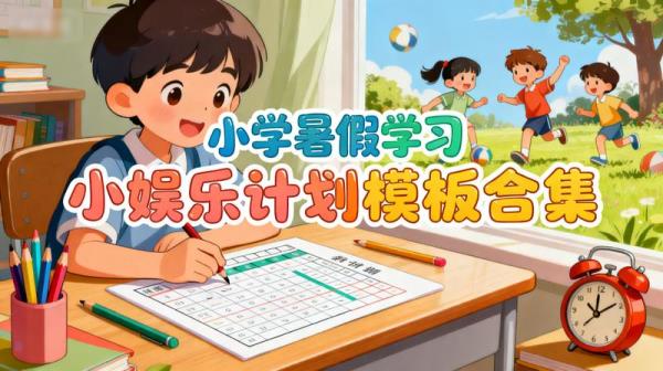 小学暑假学习娱乐计划模板合集