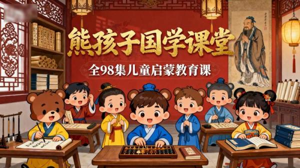 《熊孩子国学课堂》全98集儿童启蒙教育课