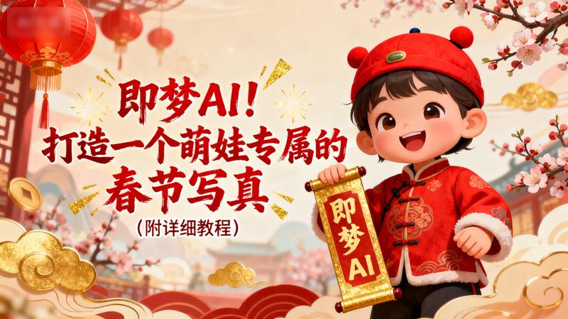 即梦AI！打造一个萌娃专属的春节写真（附详细教程）