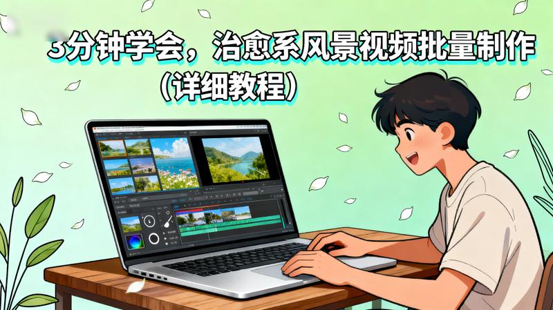 3分钟学会，治愈系风景视频批量制作（详细教程）