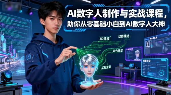 AI数字人制作与实战课程，助你从零基础小白到AI数字人大神