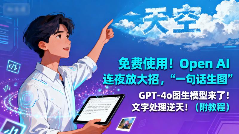 免费使用！ Open AI 连夜放大招，“一句话生图” GPT-4o图生模型来了！文字处理逆天！（附教程）