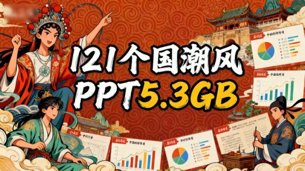 121个国潮风PPT5.3GB
