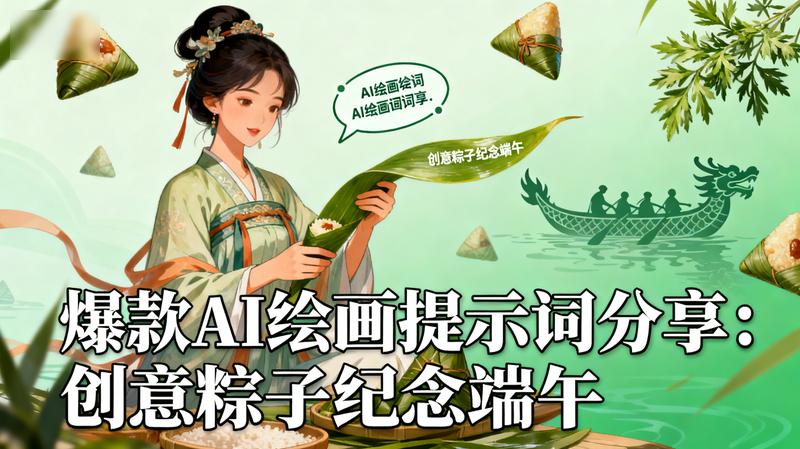 爆款AI绘画提示词分享：创意粽子纪念端午