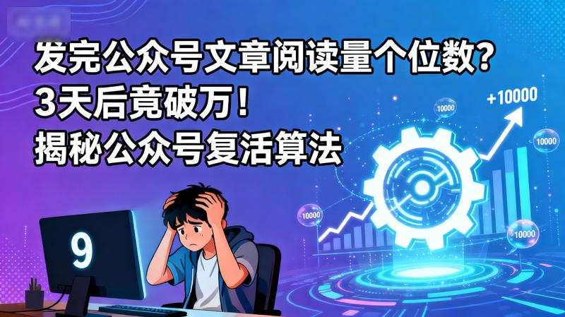 发完公众号文章阅读量个位数？3天后竞破万！揭秘公众号复活″算法。