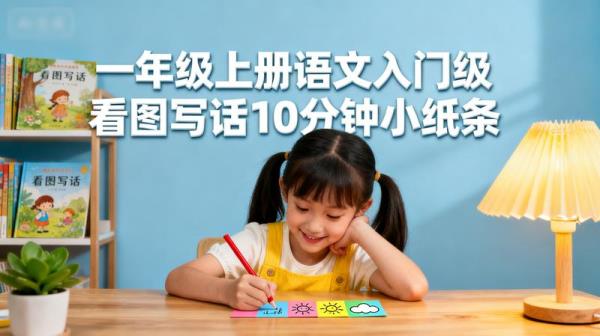学习】「一年级上册语文入门级看图写话10分钟小纸条」