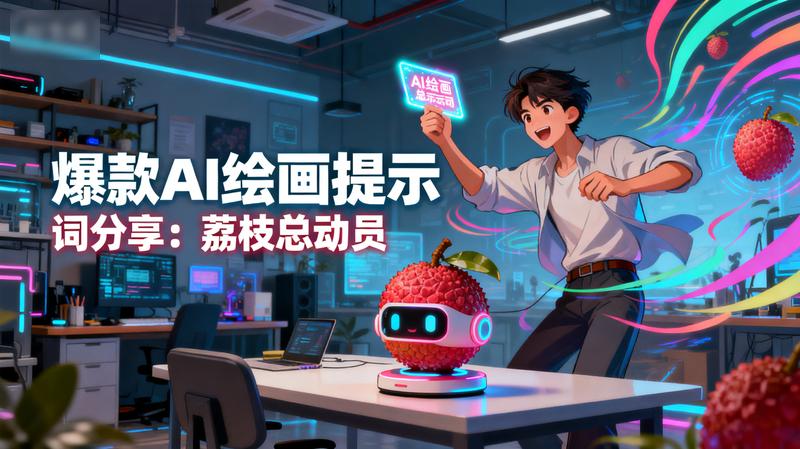 爆款AI绘画提示词分享：荔枝总动员