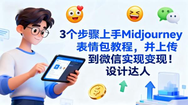 3 个步骤上手 Midjourney 表情包教程，并上传到微信实现变现！ 设计达人
