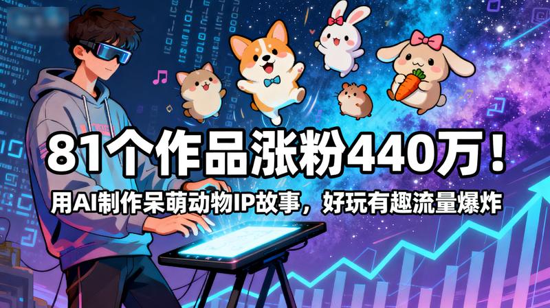 81个作品涨粉440万！用AI制作呆萌动物IP故事，好玩有趣流量爆炸