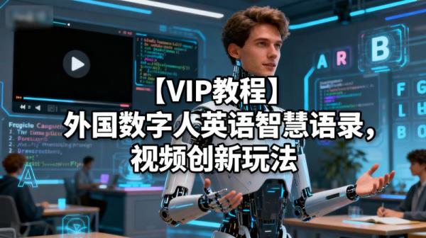 【VIP教程】外国数字人英语智慧语录，视频创新玩法