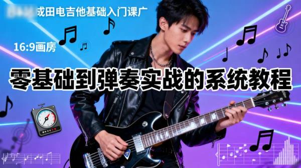 B站成田电吉他基础入门课，零基础到弹奏实战的系统教程