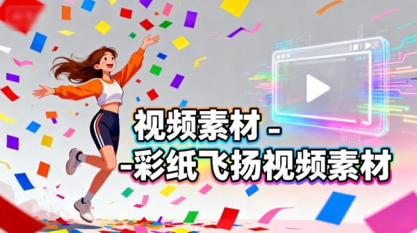视频素材-彩纸飞扬视频素材