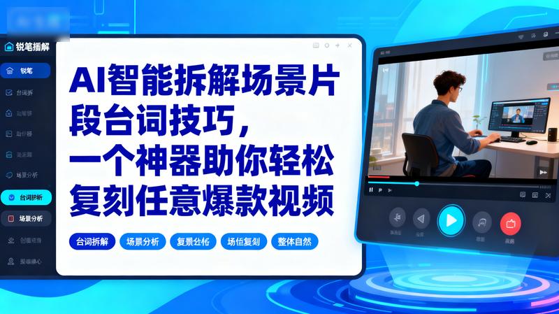 AI智能拆解场景片段台词技巧，一个神器助你轻松复刻任意爆款视频