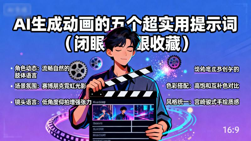 AI生成动画的五个超实用提示词（闭眼收藏）