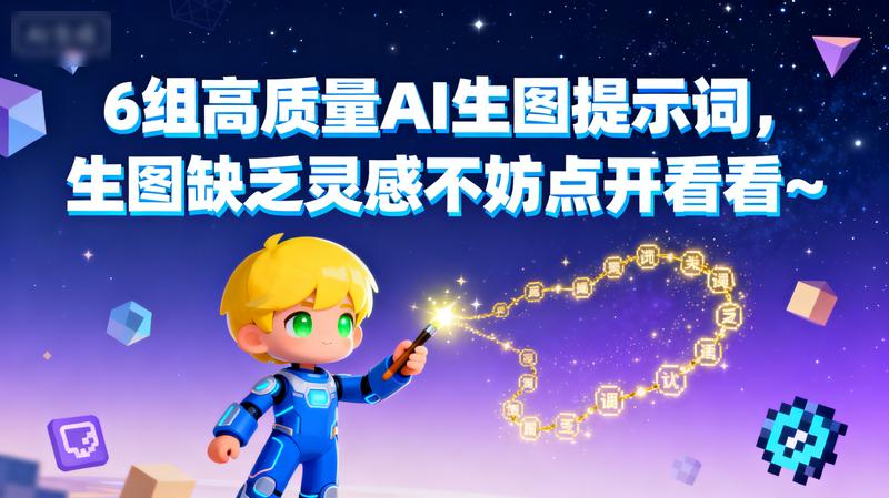 6组高质量AI生图提示词，生图缺乏灵感不妨点开看看~