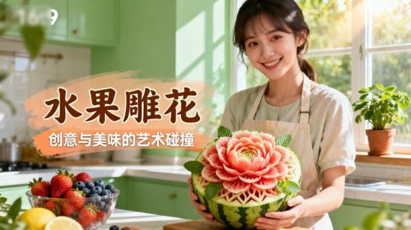 小说推文素材 - 水果雕花视频素材