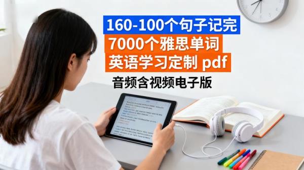 160-100 个句子记完 7000 个雅思单词 英语学习定制 pdf 音频含视频电子版