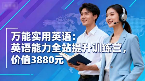 万能实用英语：英语能力全站提升训练营，价值3880元