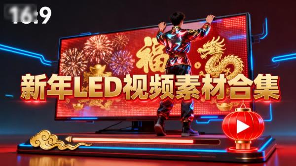 视频素材 - 新年 LED 视频素材 (125 个)【12.4G】