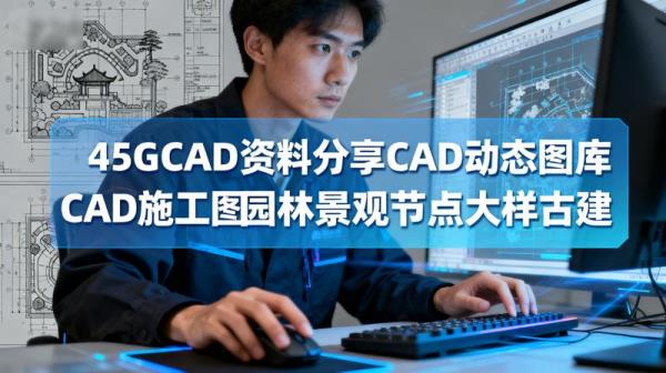 45GCAD资料分享CAD动态图库CAD施工图园林景观节点大样古建...