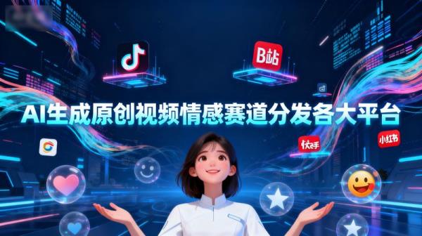 AI生成原创视频情感赛道分发各大平台