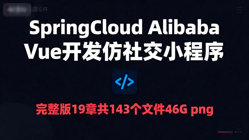 SpringCloudalibabaVue开发仿社交小程序完整版19章共143个文件46Gpng