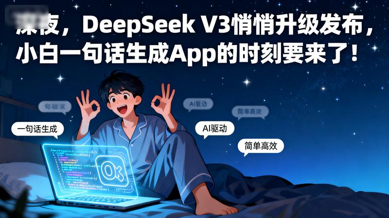 深夜，DeepSeek V3悄悄升级发布，小白一句话生成App的时刻要来了！