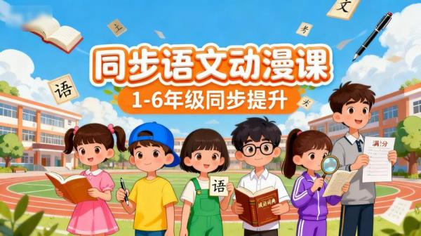 Ahaschool芝麻学社《同步语文动漫课(1-6年级)》.